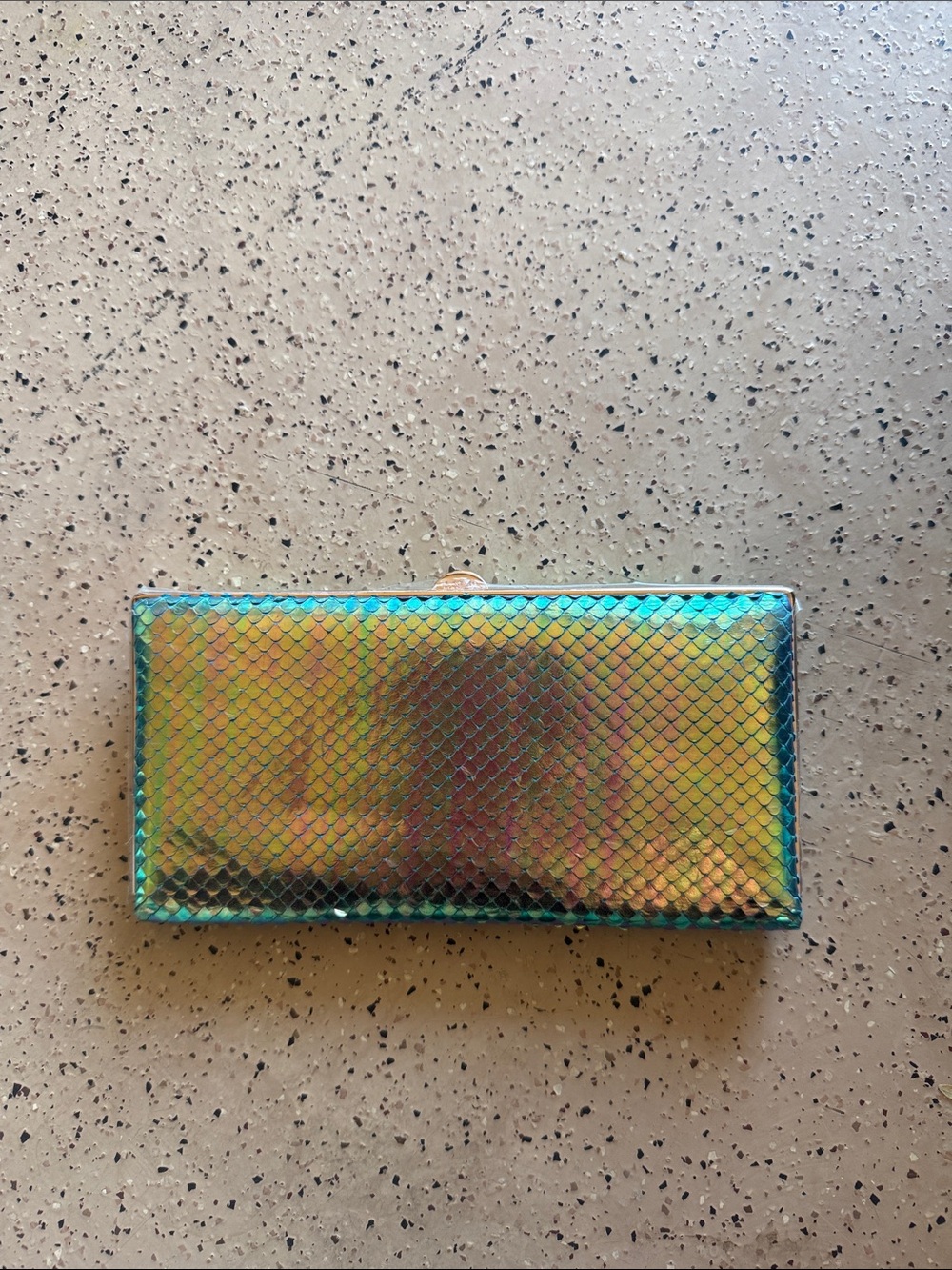 Lodis Iridescent Teal and Gold Card Wallet